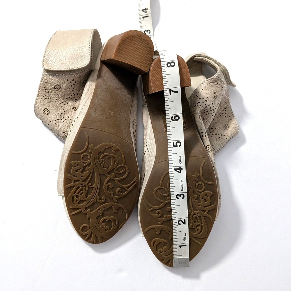 L'Artiste by Spring Step Fab Laser Cut Heel Sandal Cream Boho EU 38 US 7.5 - Picture 14 of 14